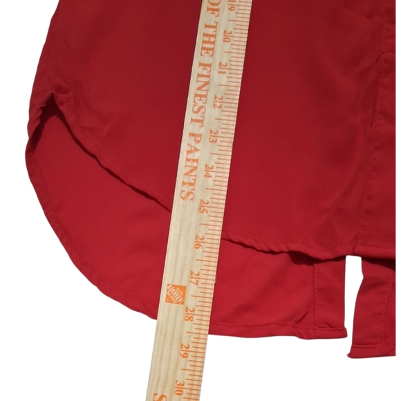 SALE EUC Sam Edelman Sz. M Red V-Neck Button Down Long Sleeve Top - Picture 8 of 12